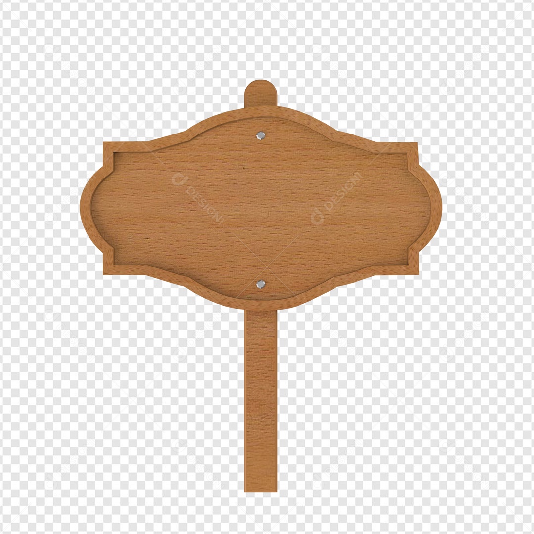 Placa de Madeira com Parafuso Elemento 3D para Composição PSD