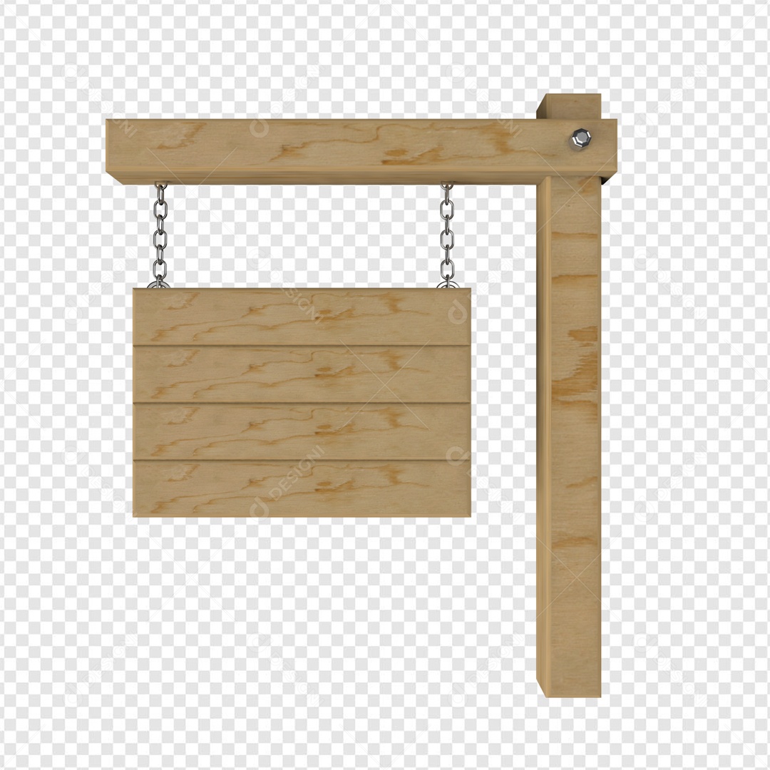 Placa Base de Madeira Corrente Elemento 3D para Composição PSD