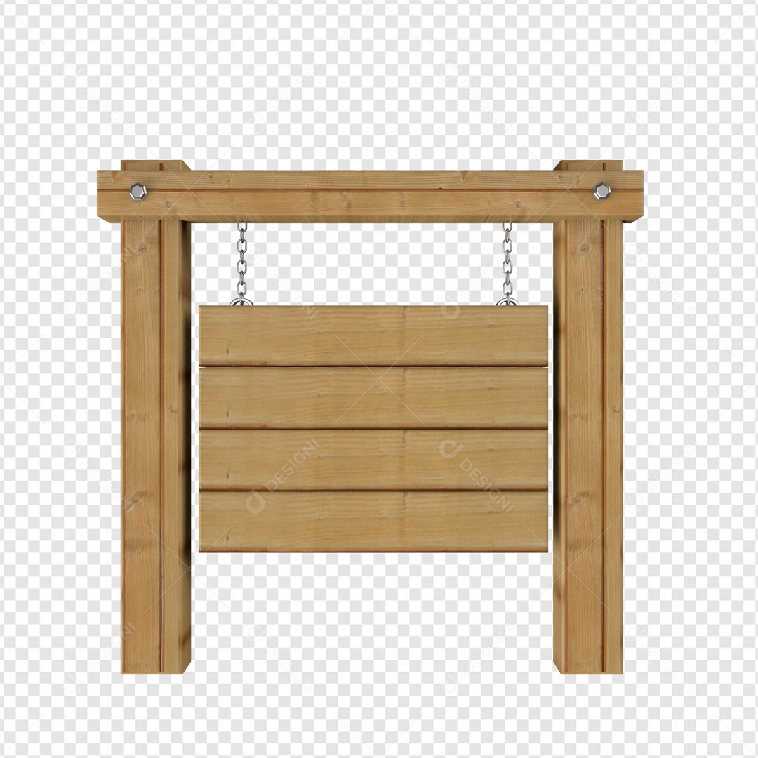 Placa de Madeira com Suporte Elemento 3D para Composição PSD