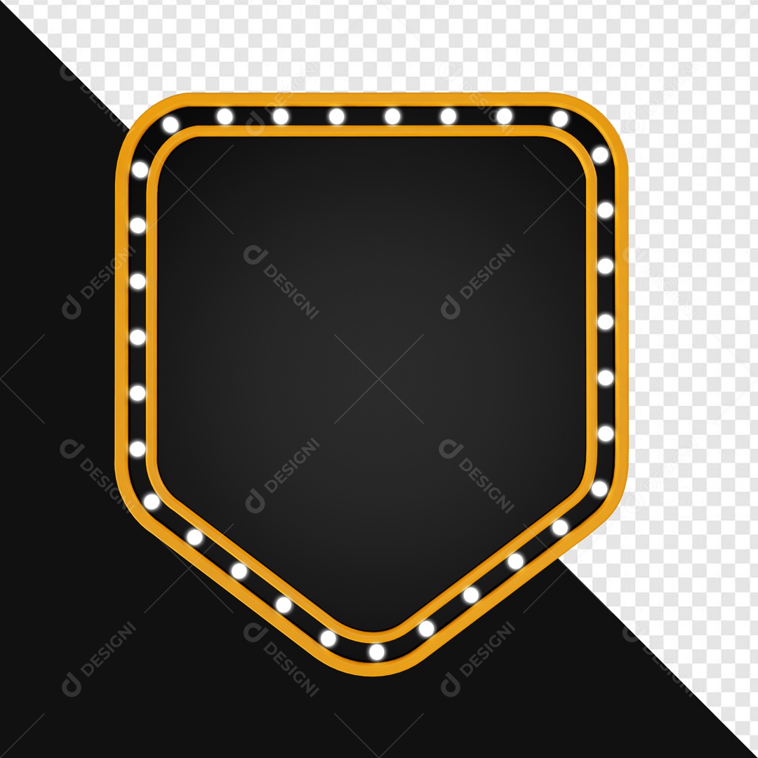 Placa de Metal e LED Elemento 3D para Composição PSD