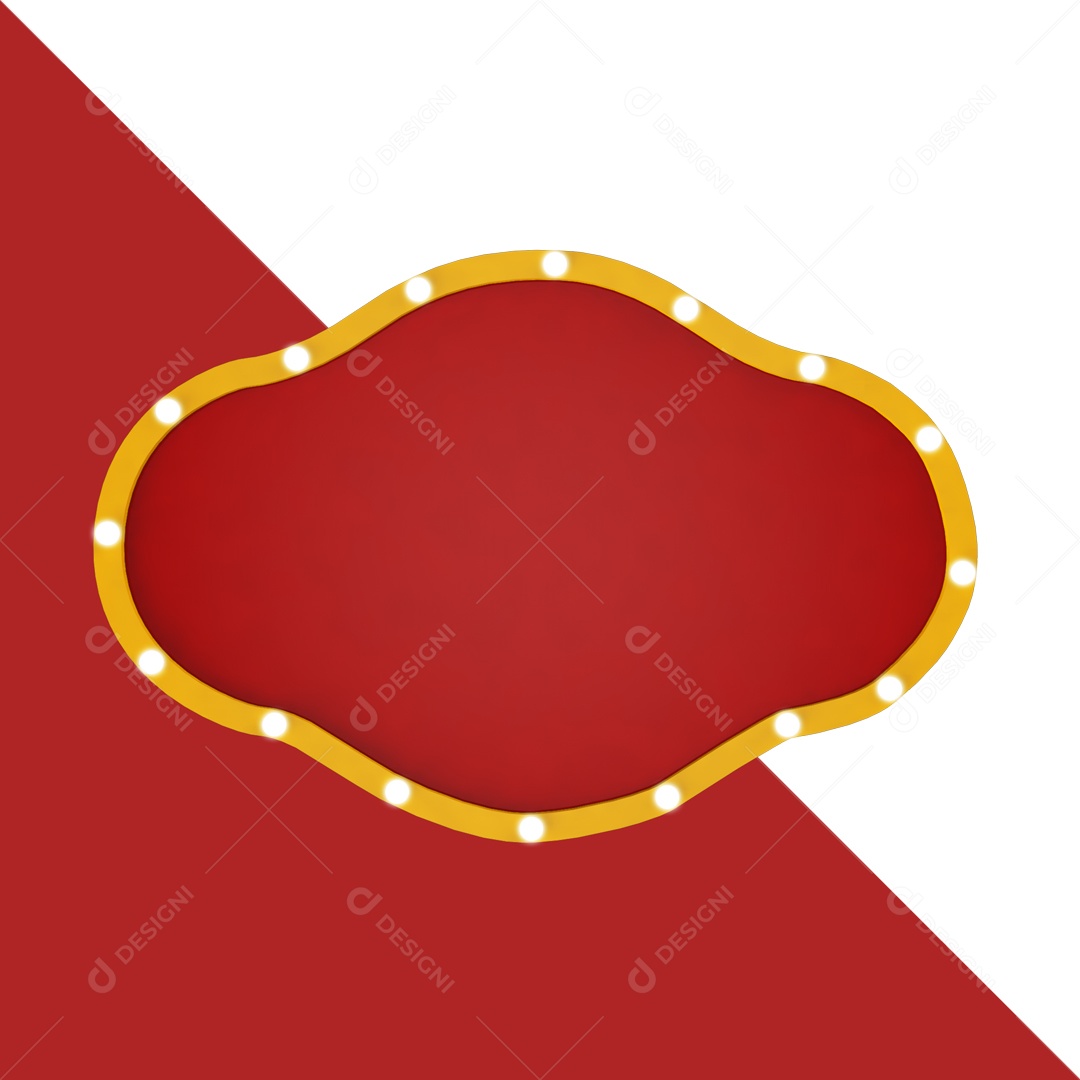 Placa de Metal e LED Elemento 3D Amarelo Vermelho para Composição PSD