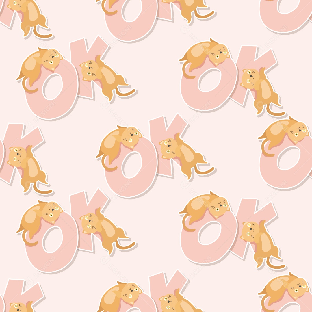 Padrão de Papel de Parede de Gatos Vetor EPS