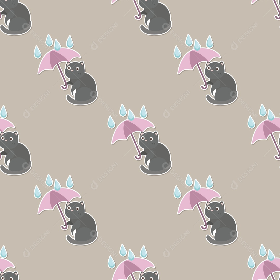 Padrão de Papel de Parede de Gatos Vetor EPS