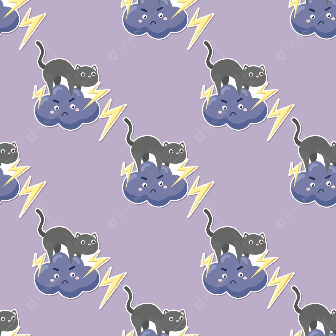 Padrão de Papel de Parede de Gatos Vetor EPS