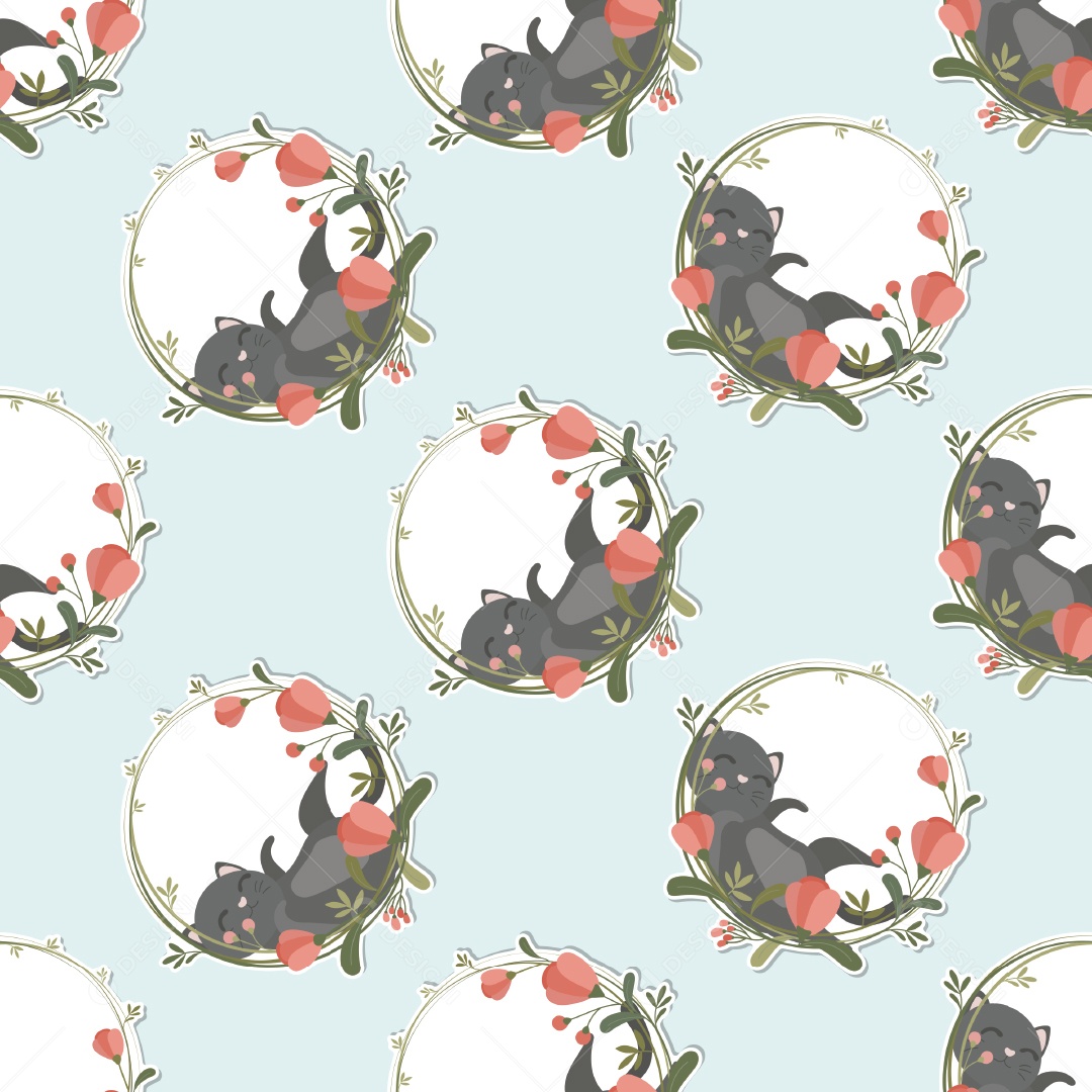 Padrão de Papel de Parede de Gatos Vetor EPS