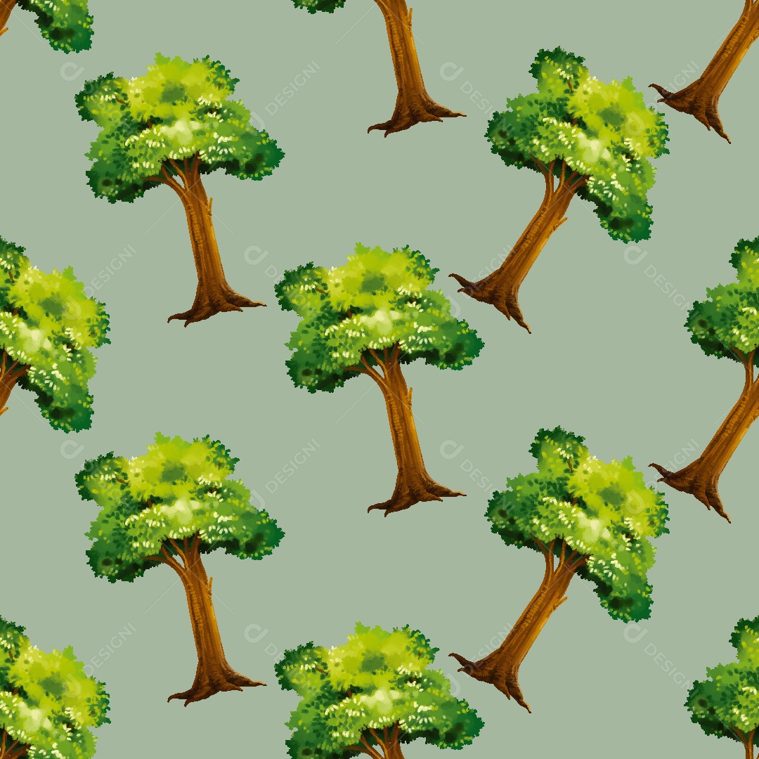 Padrão de Papel de Parede de Árvore Vetor EPS