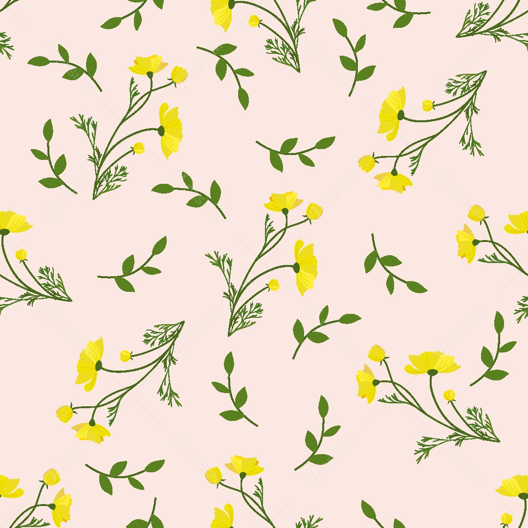 Padrão de Papel de Parede de Flores Vetor EPS