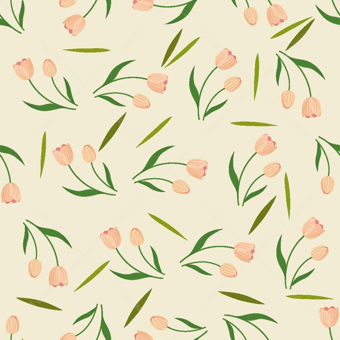 Padrão de Papel de Parede de Flores Vetor EPS