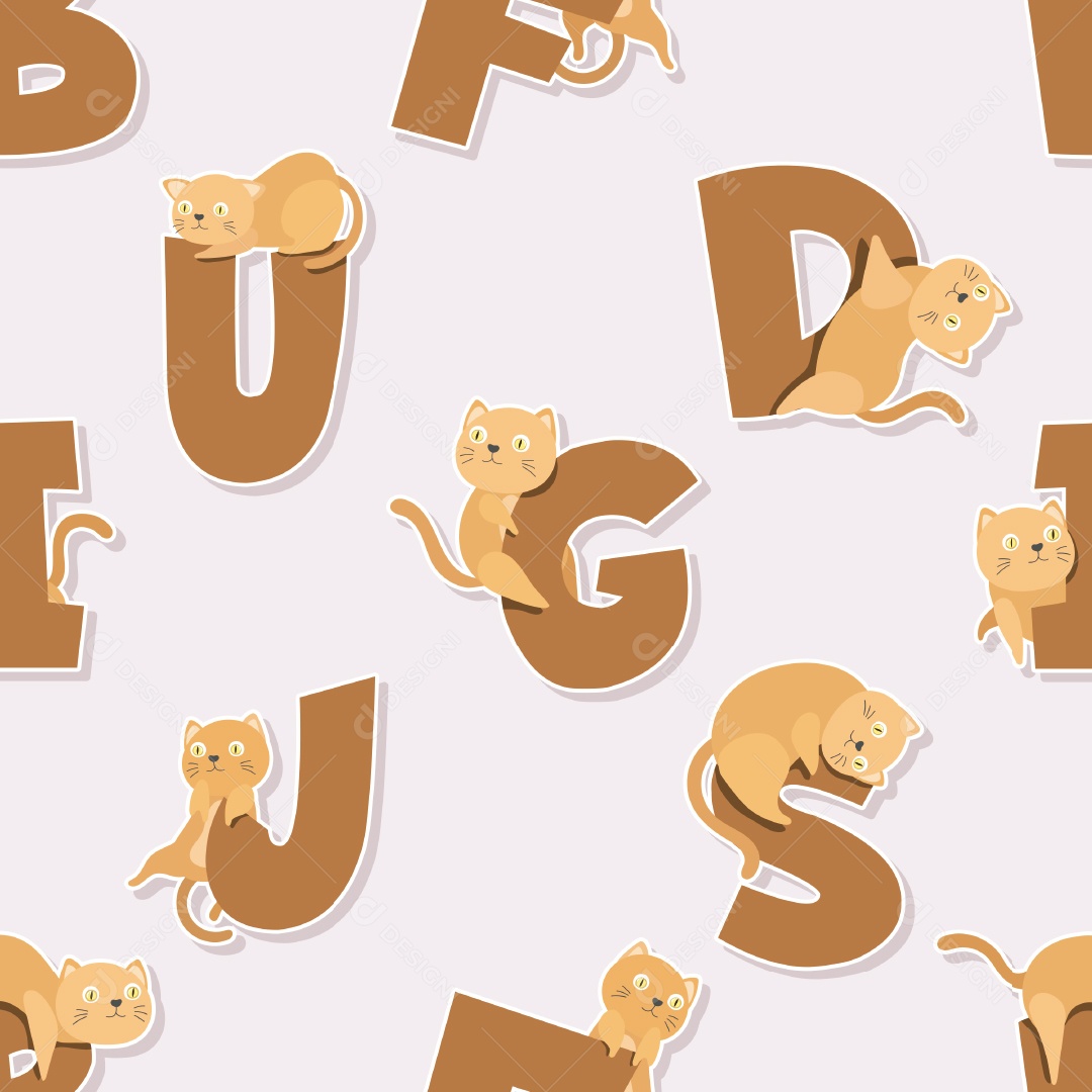 Padrão de Papel de Parede de Gatos Vetor EPS