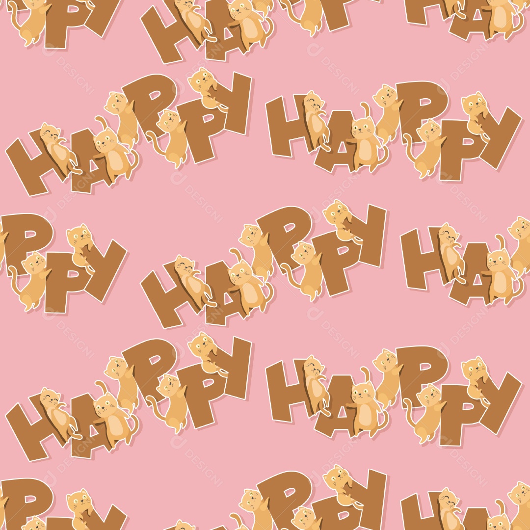 Padrão de Papel de Parede de Gatos Vetor EPS