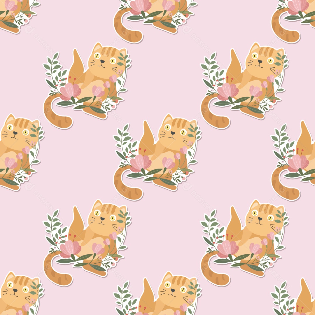 Padrão de Papel de Parede de Gatos Vetor EPS