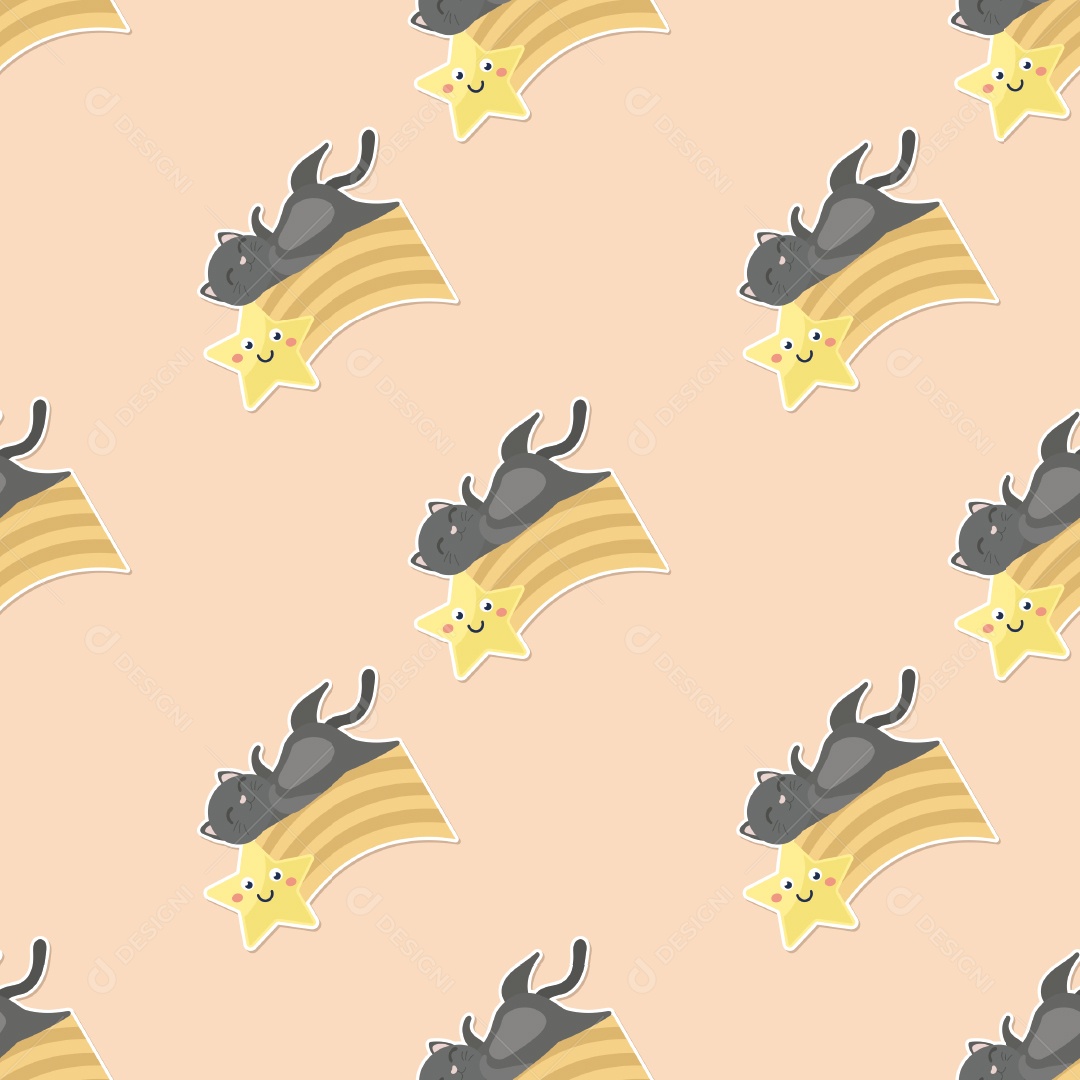 Padrão de Papel de Parede de Gatos Vetor EPS