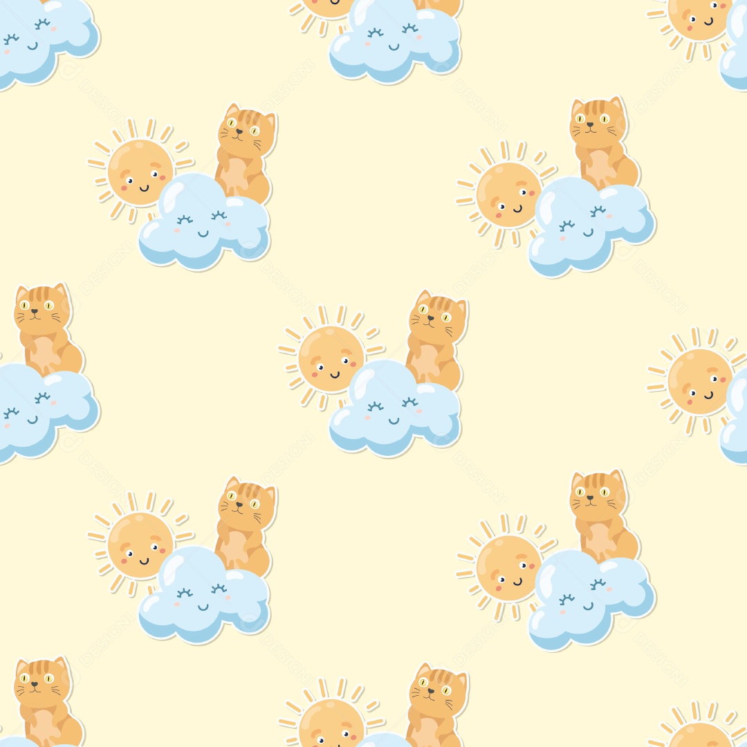 Padrão de Papel de Parede de Gatos Vetor EPS