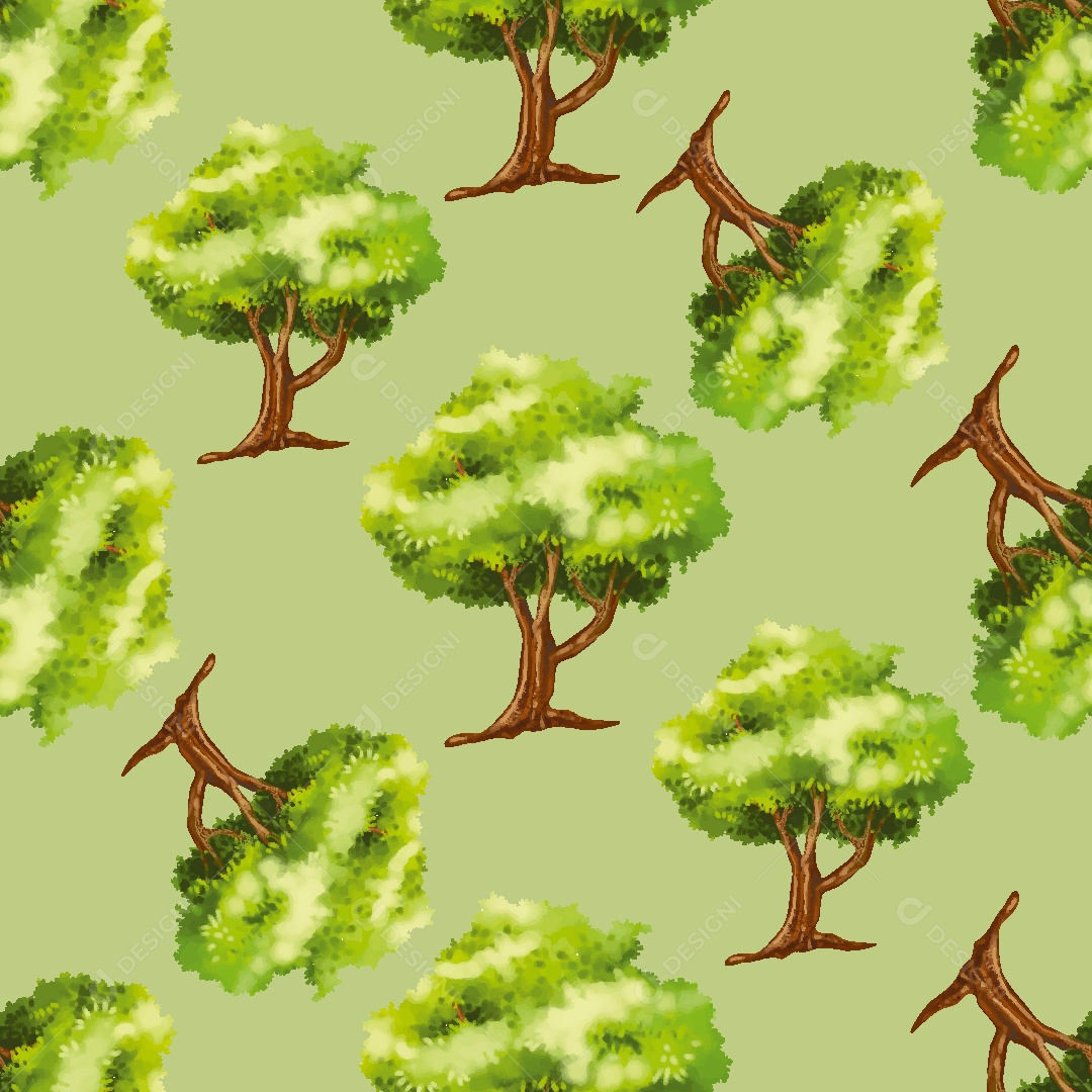 Padrão de Papel de Parede de Árvore Vetor EPS