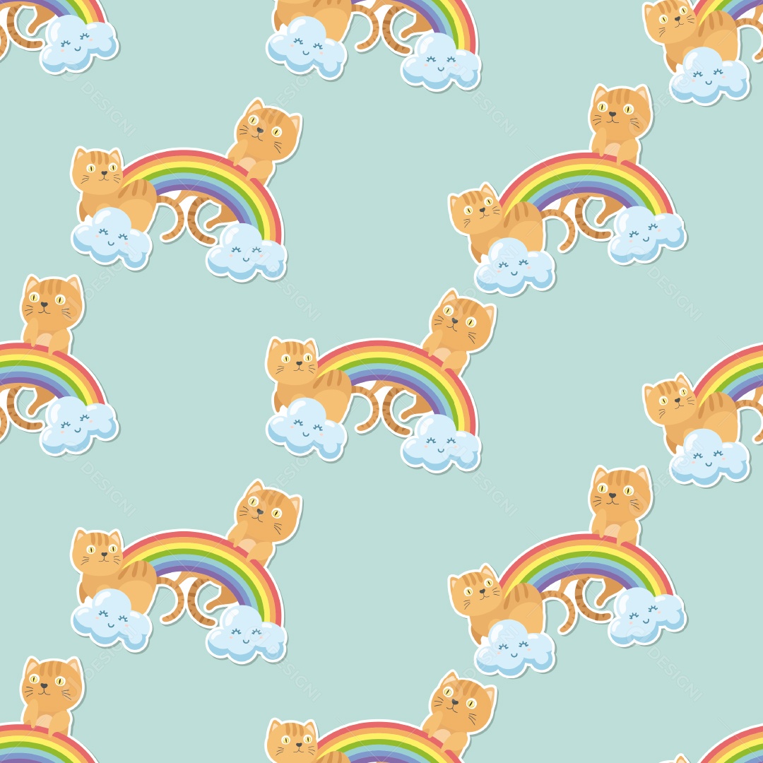 Padrão de Papel de Parede de Gatos Vetor EPS