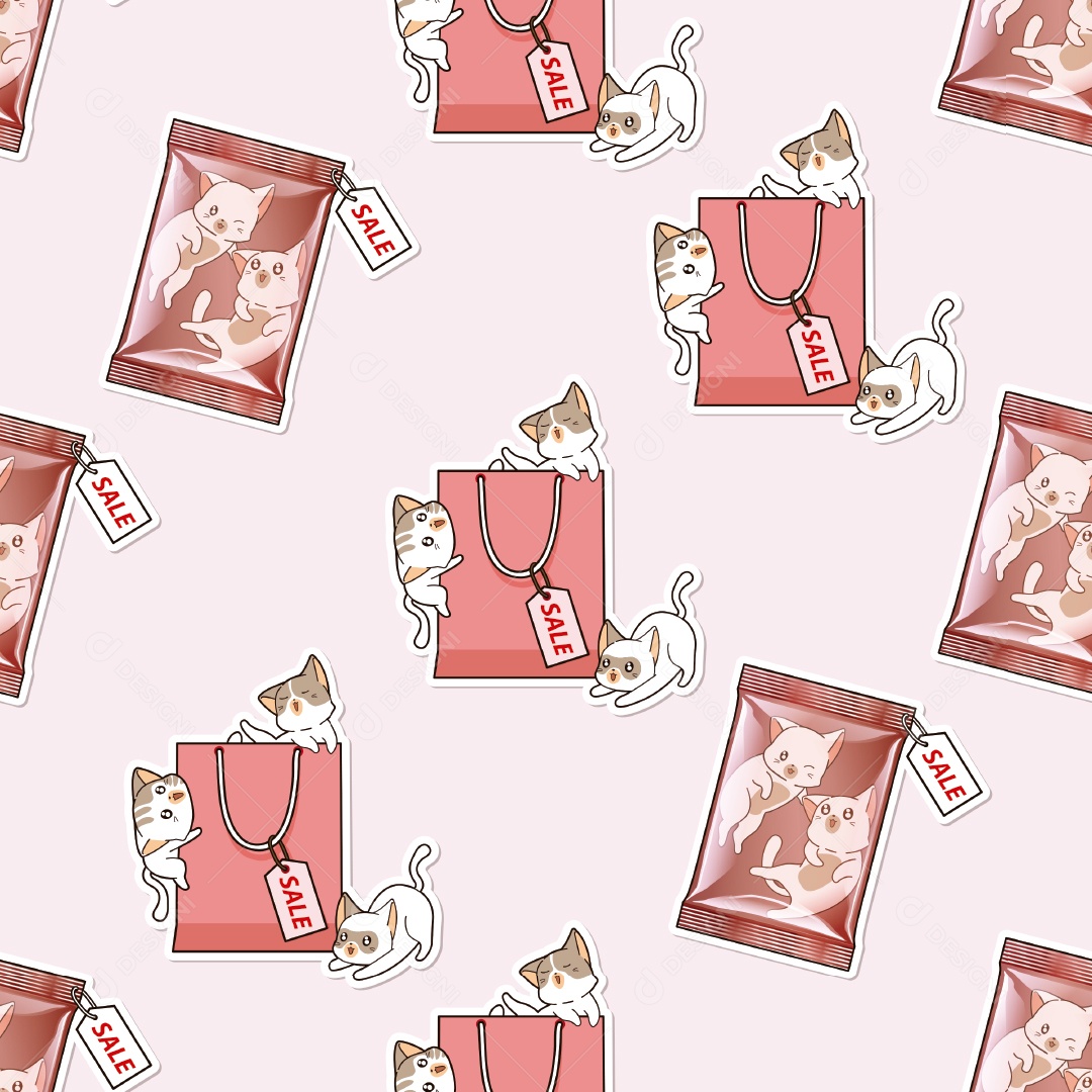 Padrão de Papel de Parede de Gatos Vetor EPS