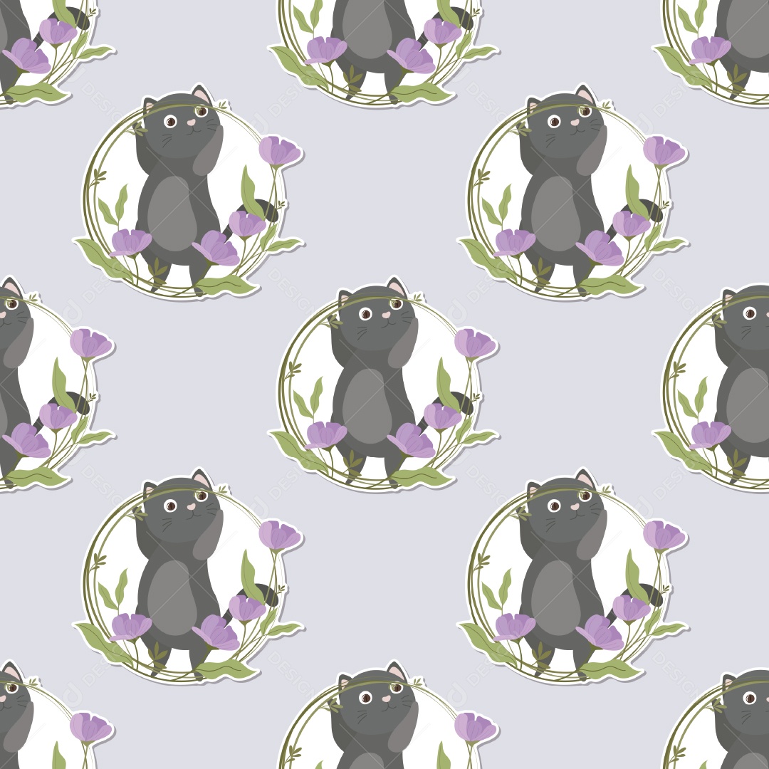 Padrão de Papel de Parede de Gatos Vetor EPS