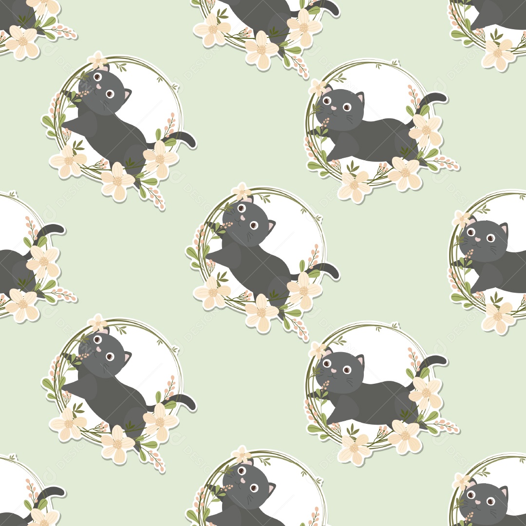 Padrão de Papel de Parede de Gatos Vetor EPS