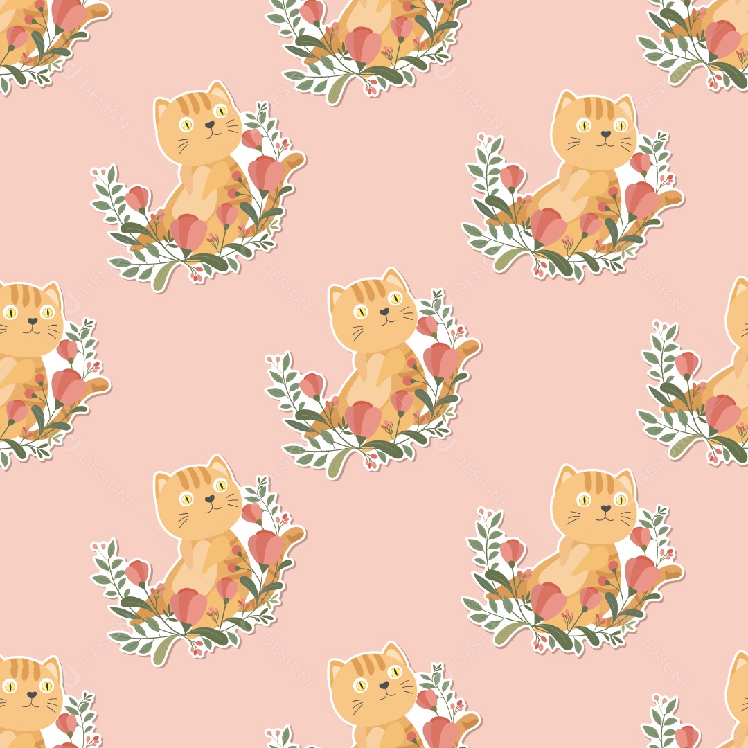 Padrão de Papel de Parede de Gatos Vetor EPS