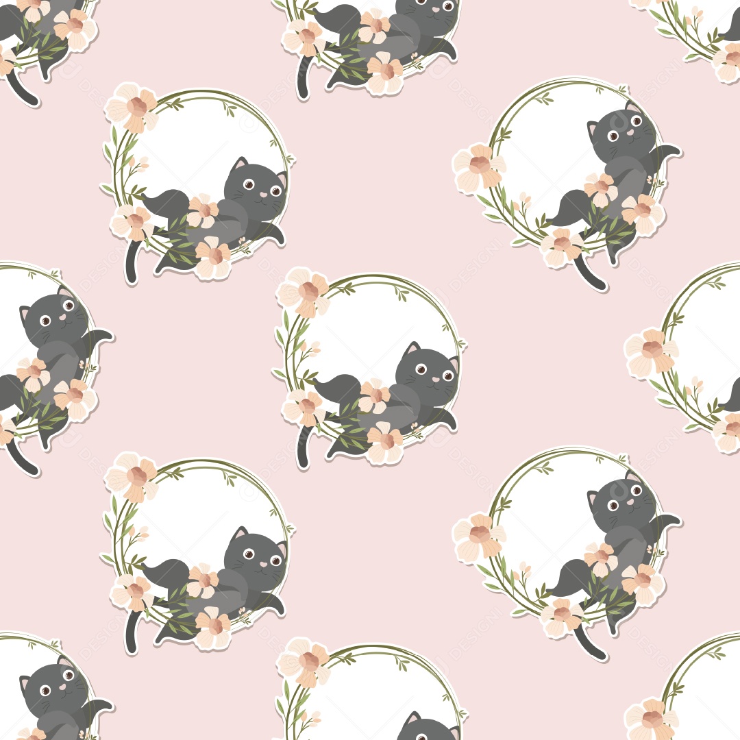 Padrão de Papel de Parede de Gatos Vetor EPS