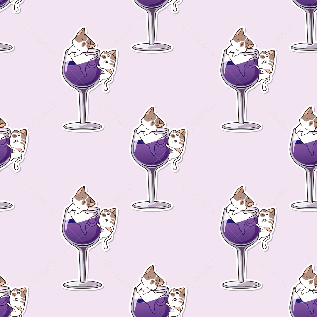 Padrão de Papel de Parede de Gatos Vetor EPS