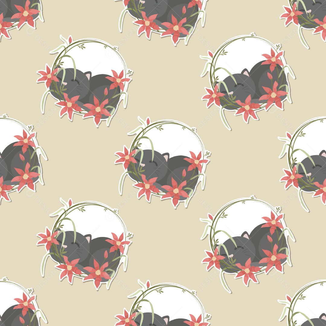 Padrão de Papel de Parede de Gatos Vetor EPS