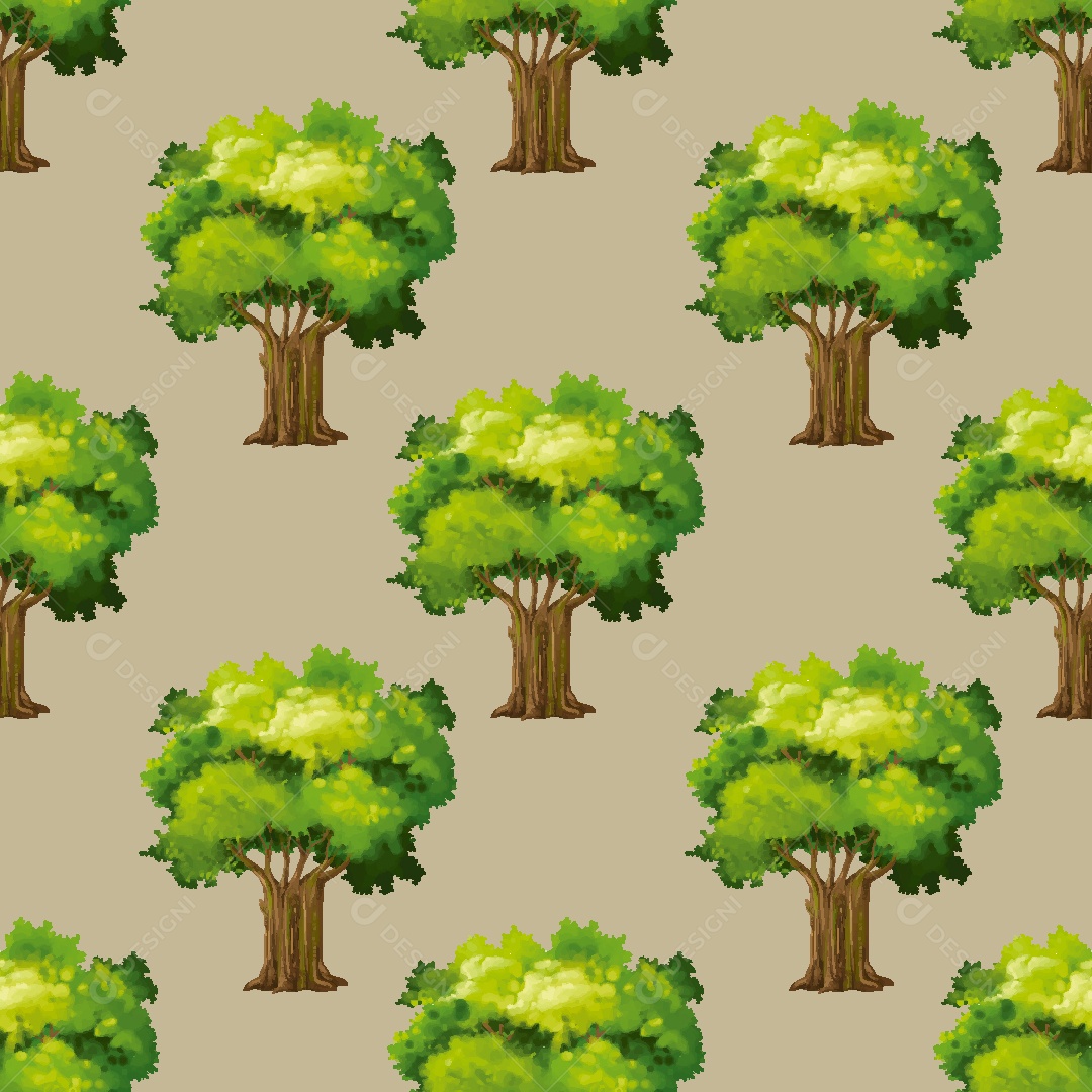 Padrão de Papel de Parede de Árvores Vetor EPS