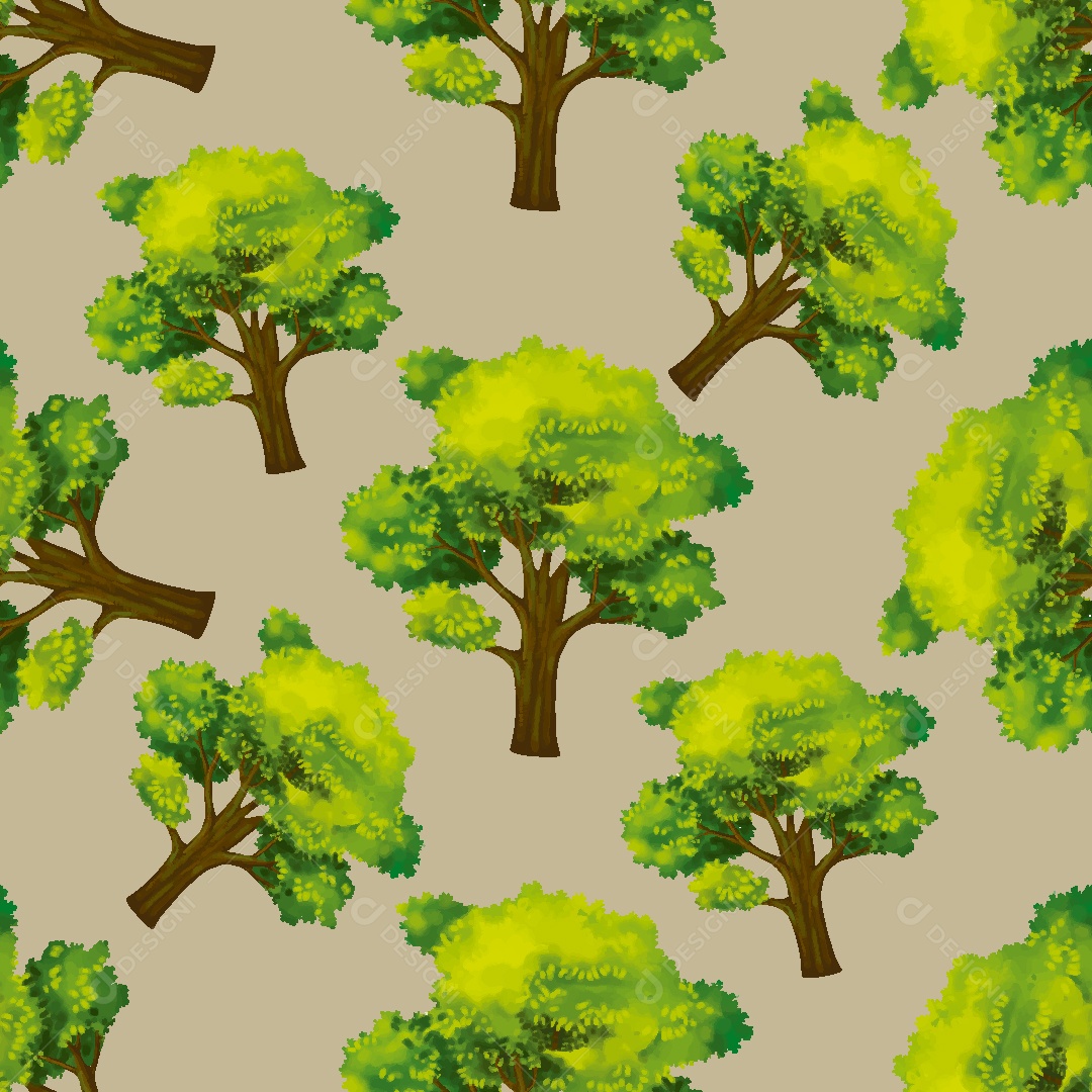 Padrão de Papel de Parede de Árvores Vetor EPS