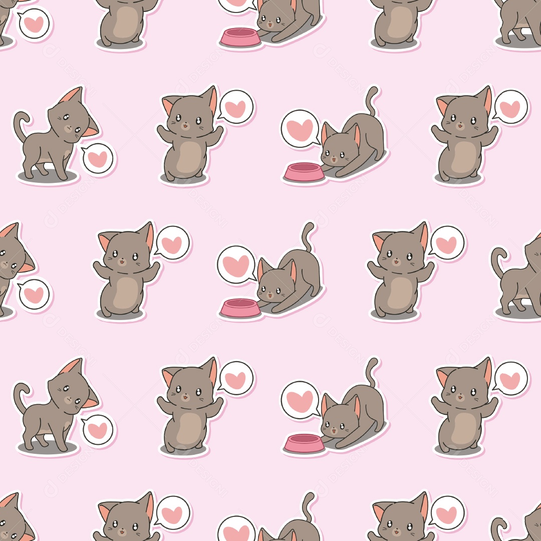Padrão de Papel de Parede de Gatos Vetor EPS