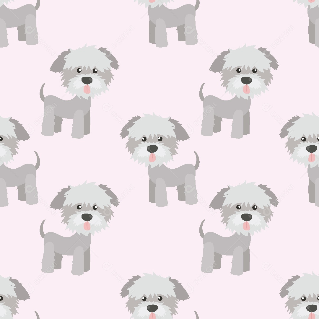 Padrão de Papel de Parede de Cachorro Vetor EPS