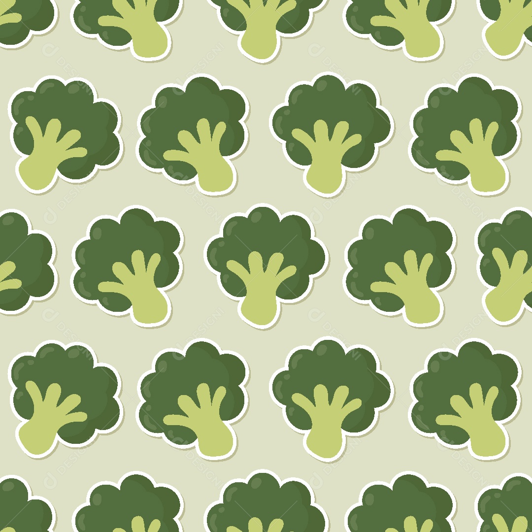 Padrão de Papel de Parede de Brócolis Vetor EPS