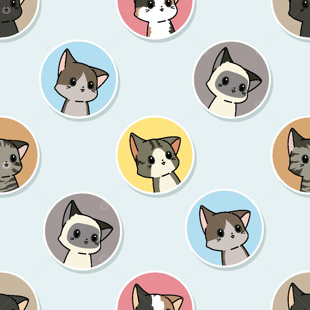 Padrão de Papel de Parede de Gatos Vetor EPS