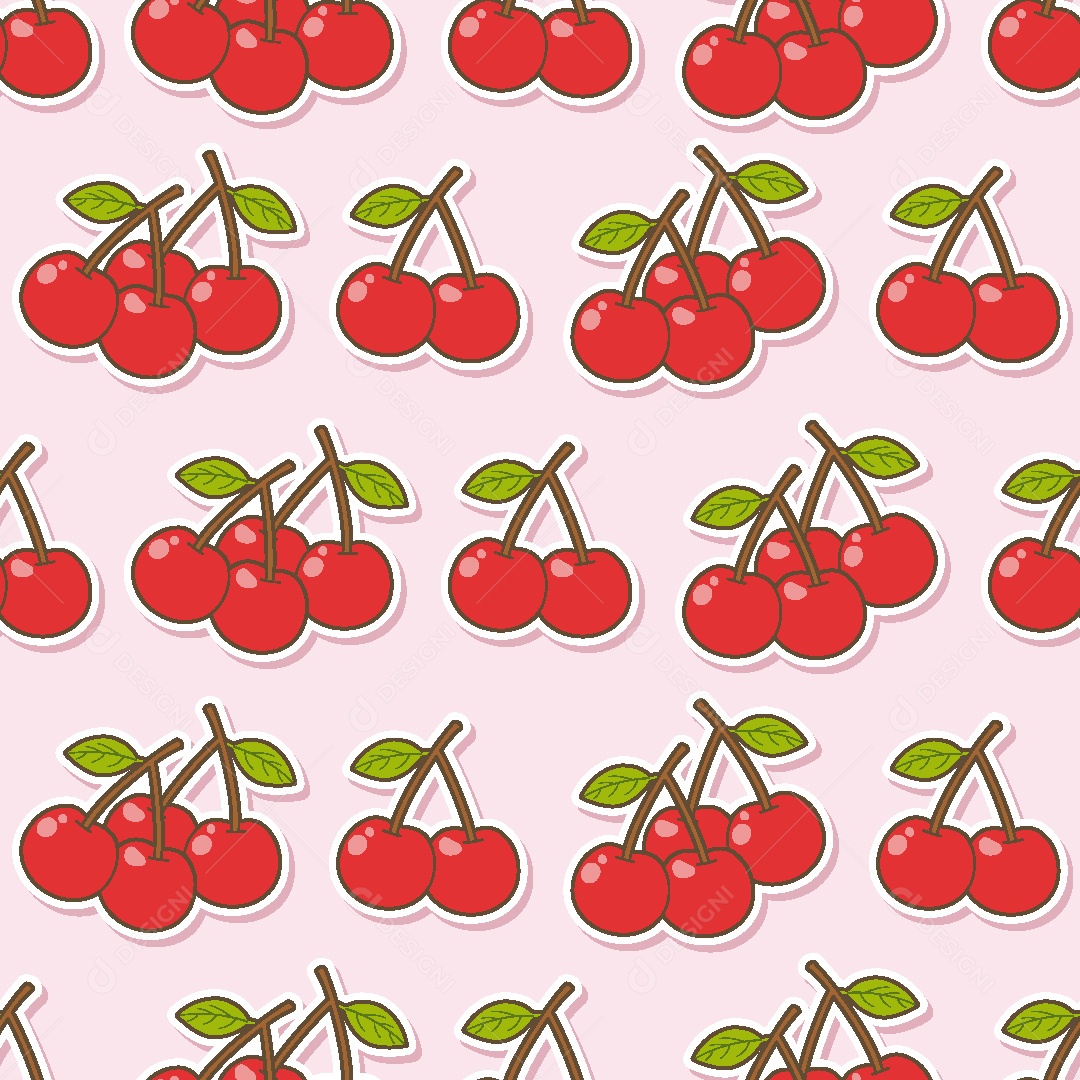 Padrão de Papel de Parede de Cereja Vetor EPS