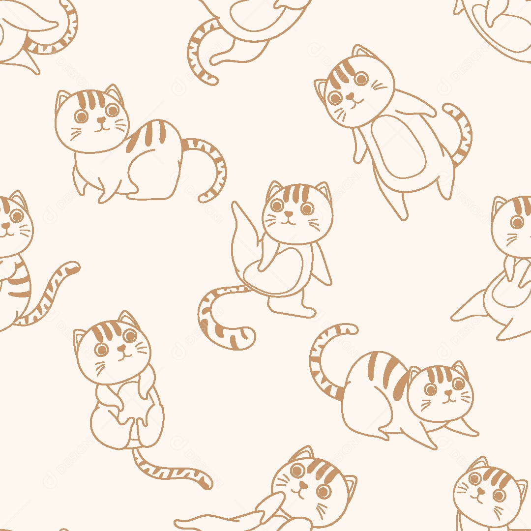 Padrão de Papel de Parede de Gatos Vetor EPS