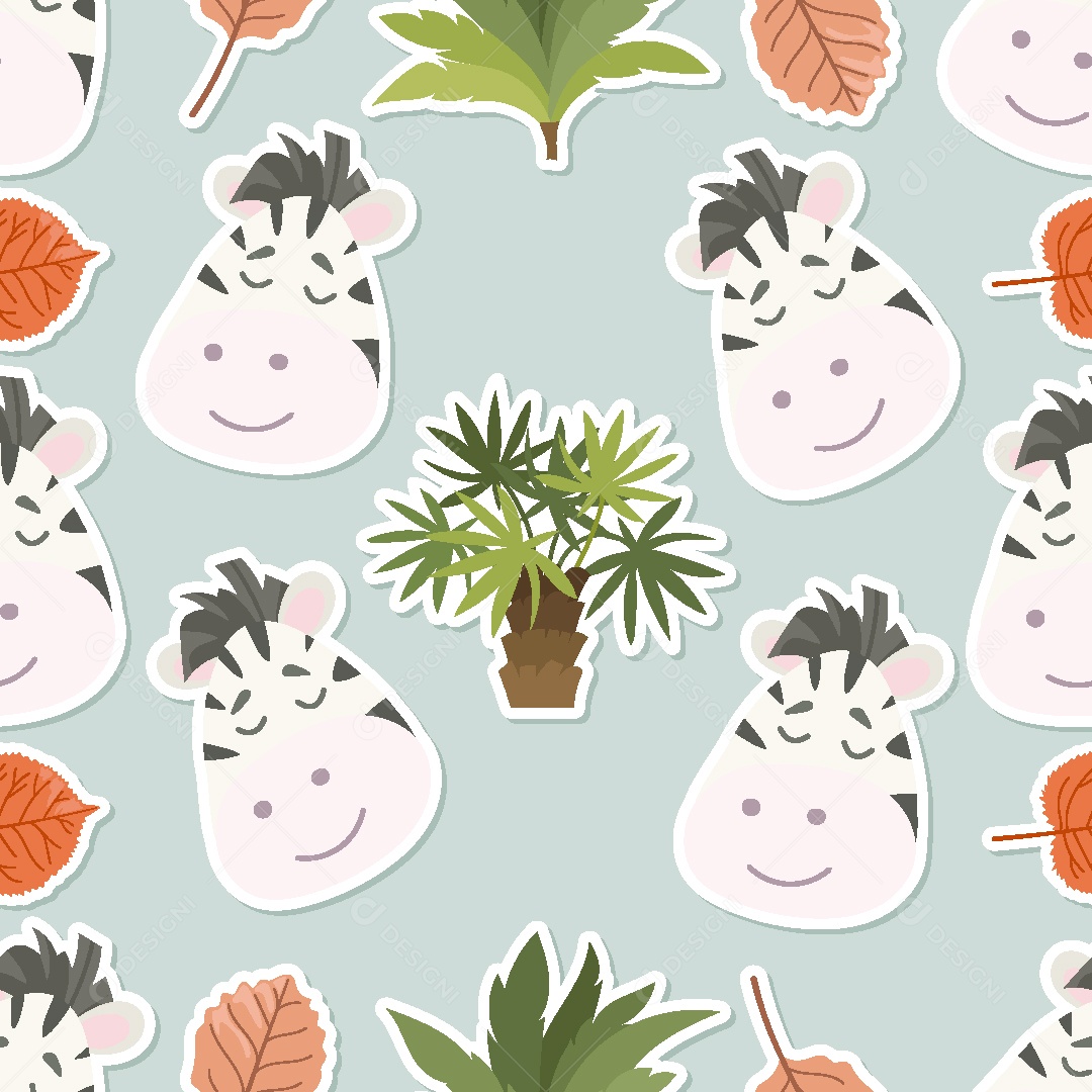 Padrão de Papel de Parede de Zebra Vetor EPS