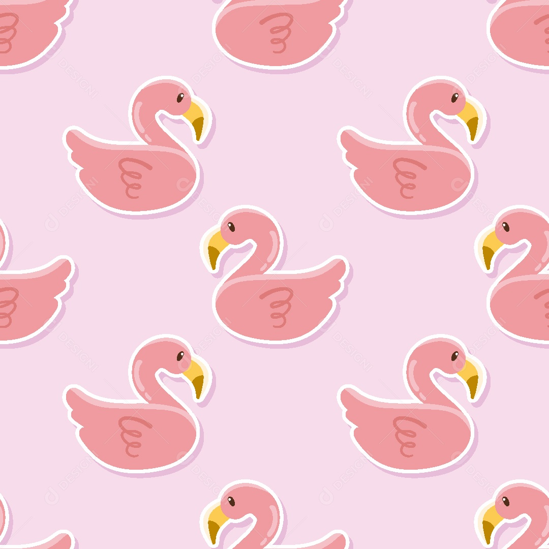Padrão de Papel de Parede de Flamingo Vetor EPS