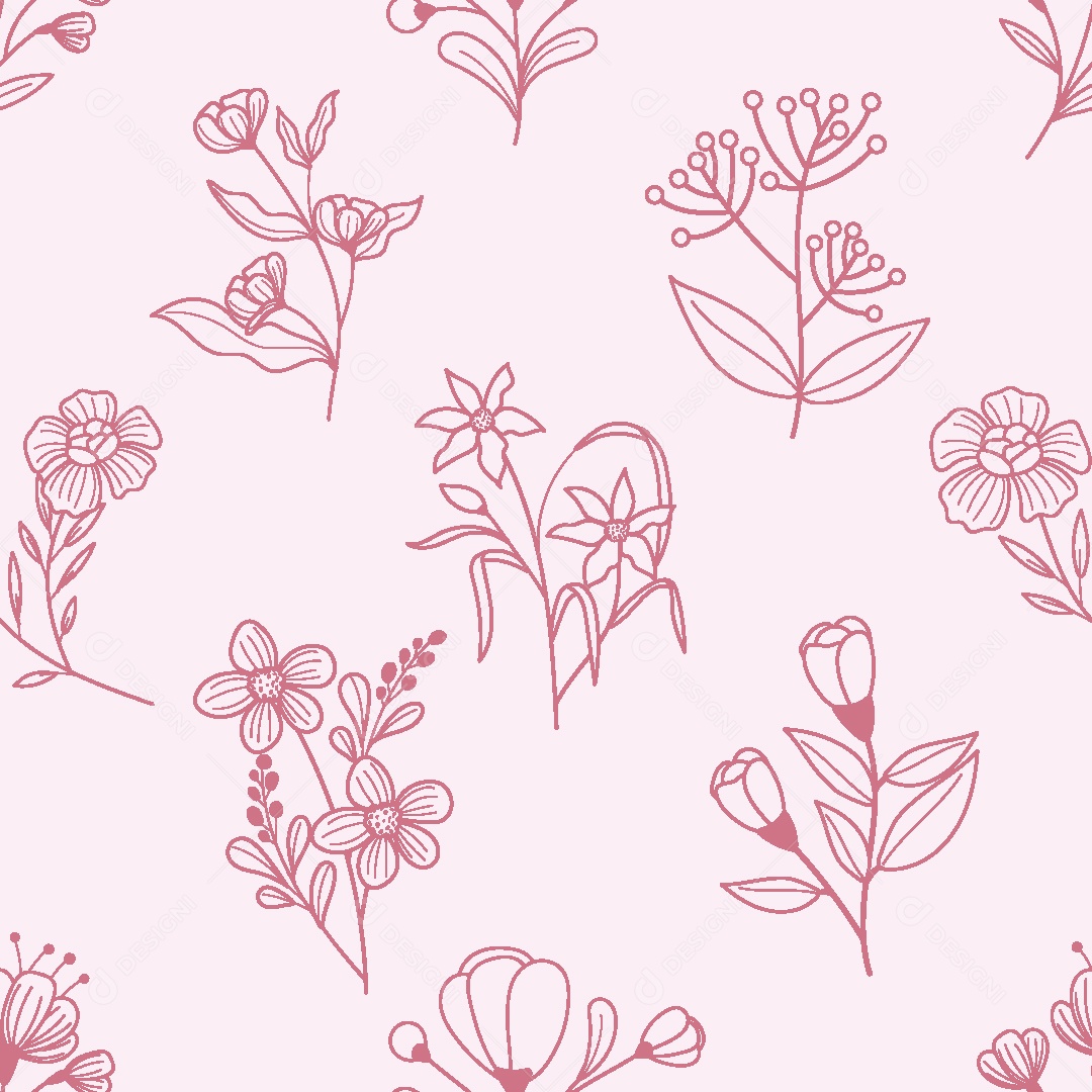 Padrão de Papel de Parede de Flores Vetor EPS