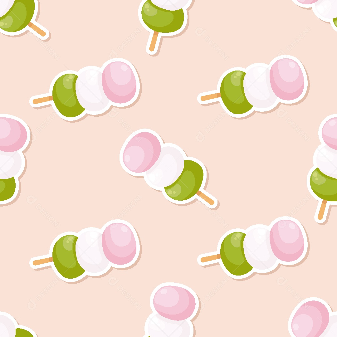 Padrão de Papel de Parede de Comida Japonesa Vetor EPS