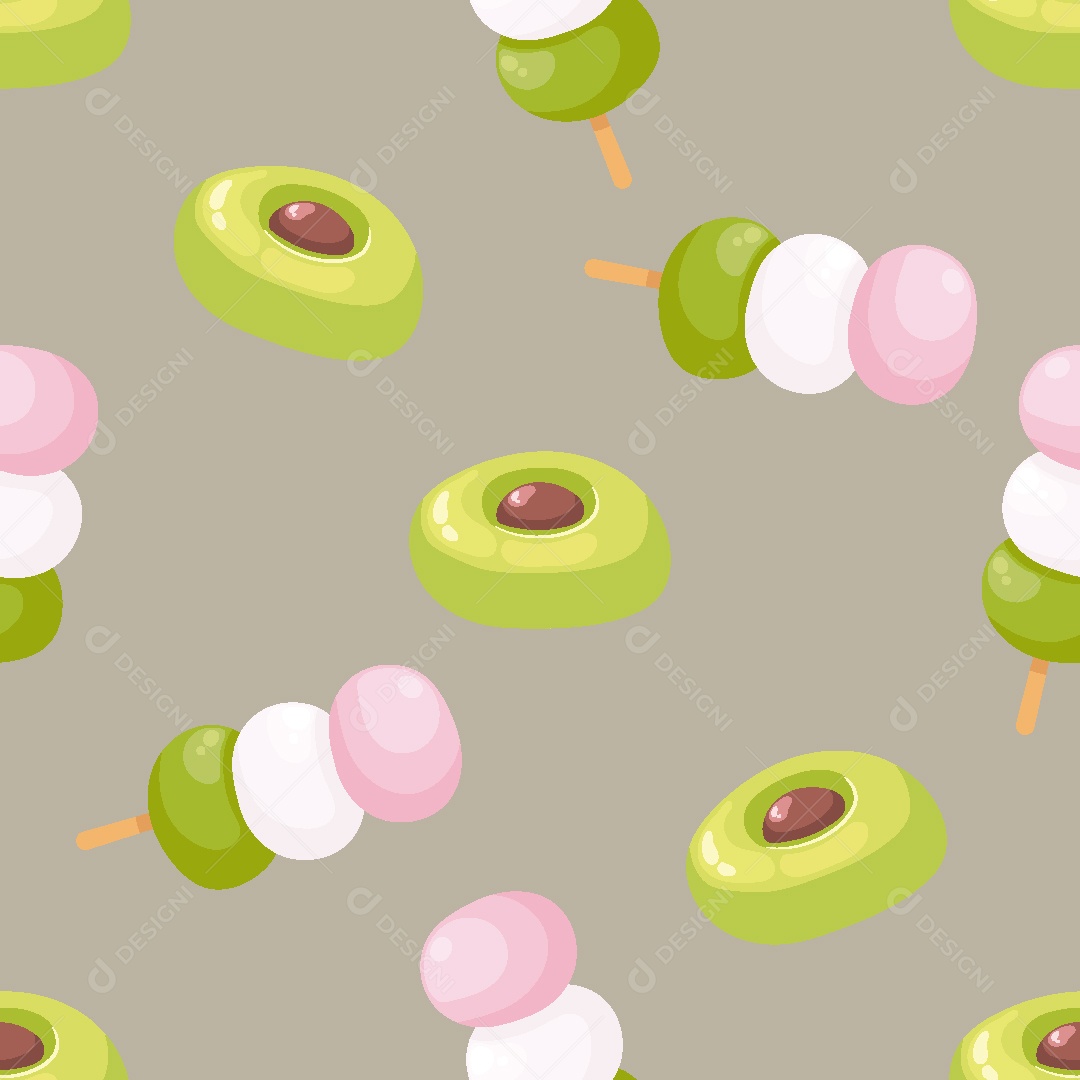 Padrão de Papel de Parede de Comida Japonesa Vetor EPS