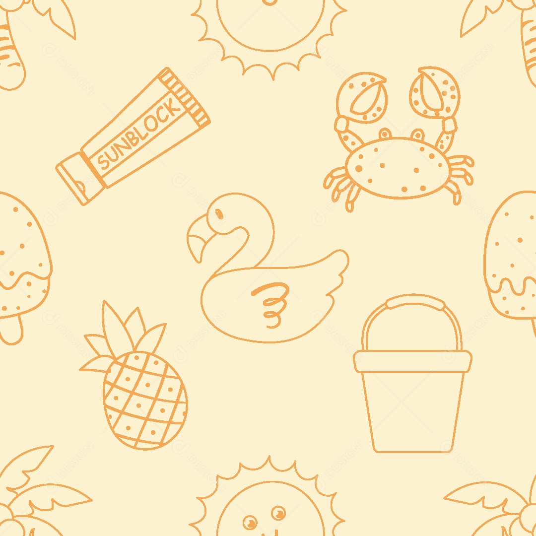 Papel de Parede de Verão Ilustração Vetor EPS