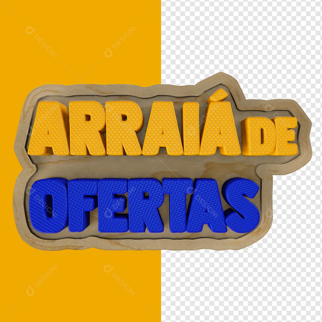 Arraiá de Ofertas Selo 3D para Composição PSD