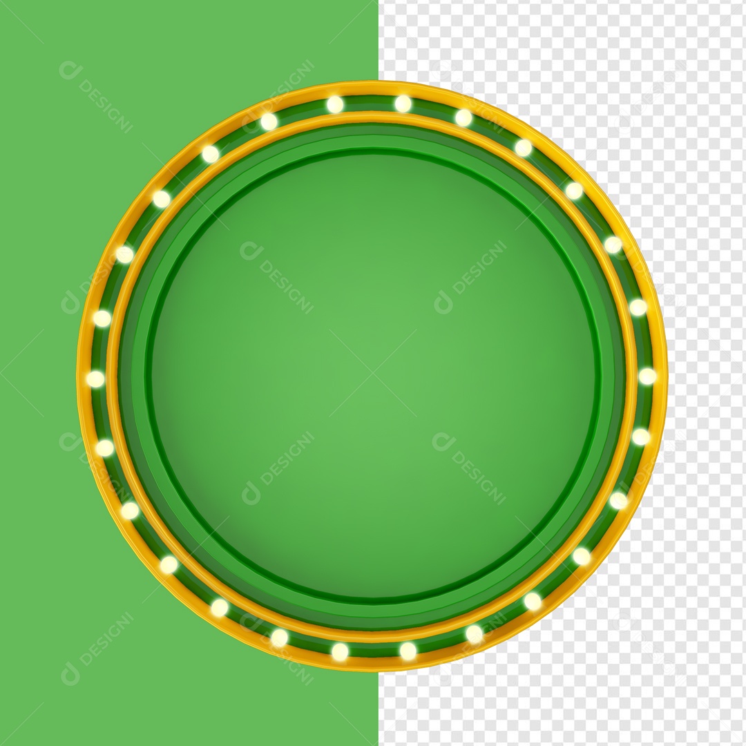 Green and Yellow 3D Element Metal Board and LED for PSD Composition