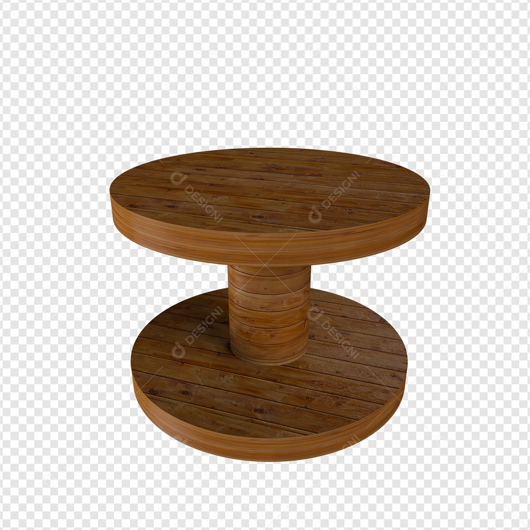 Base de Madeira Circulo Elemento 3D Marron para Composição PSD