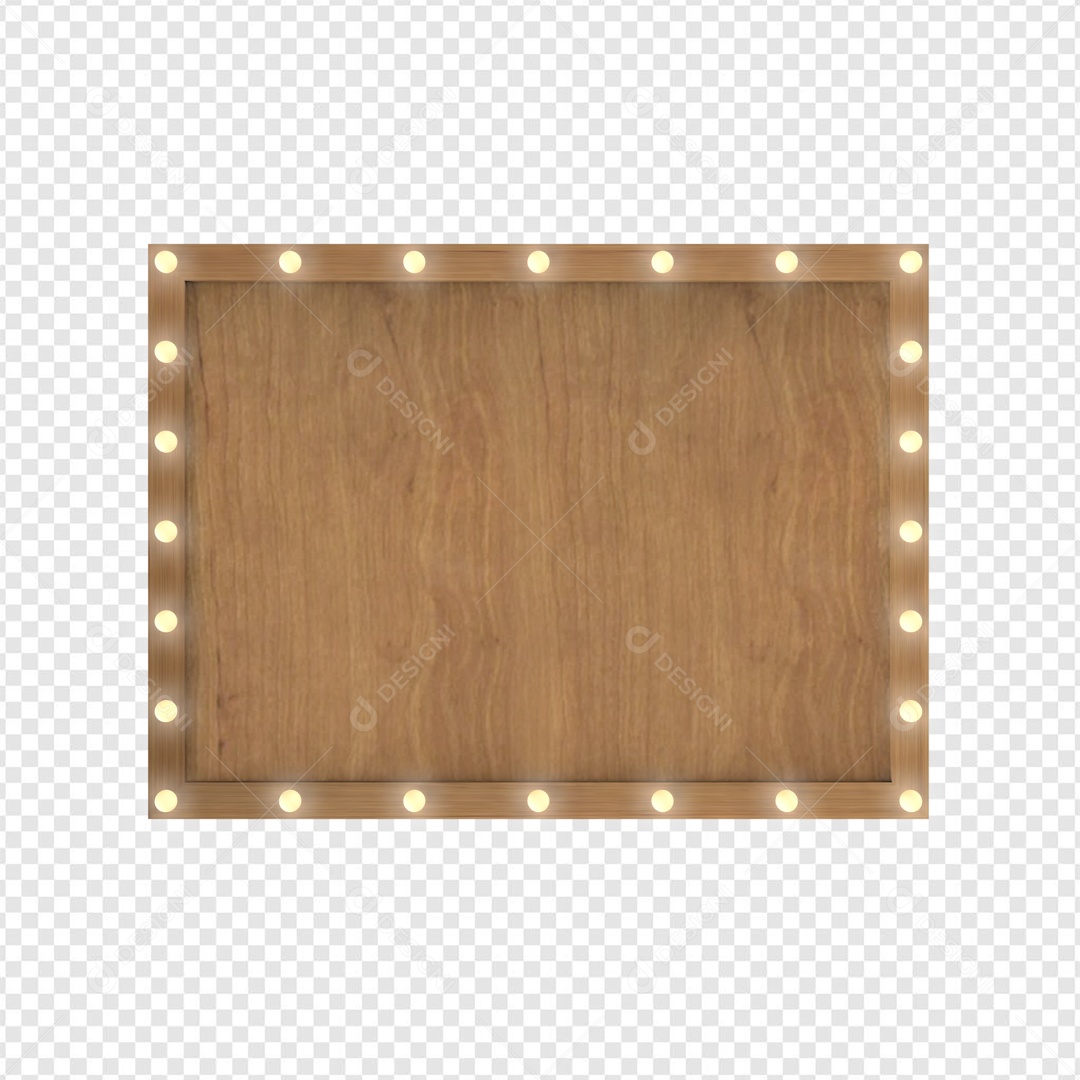 Placa de Madeira Elemento 3D para Composição PSD