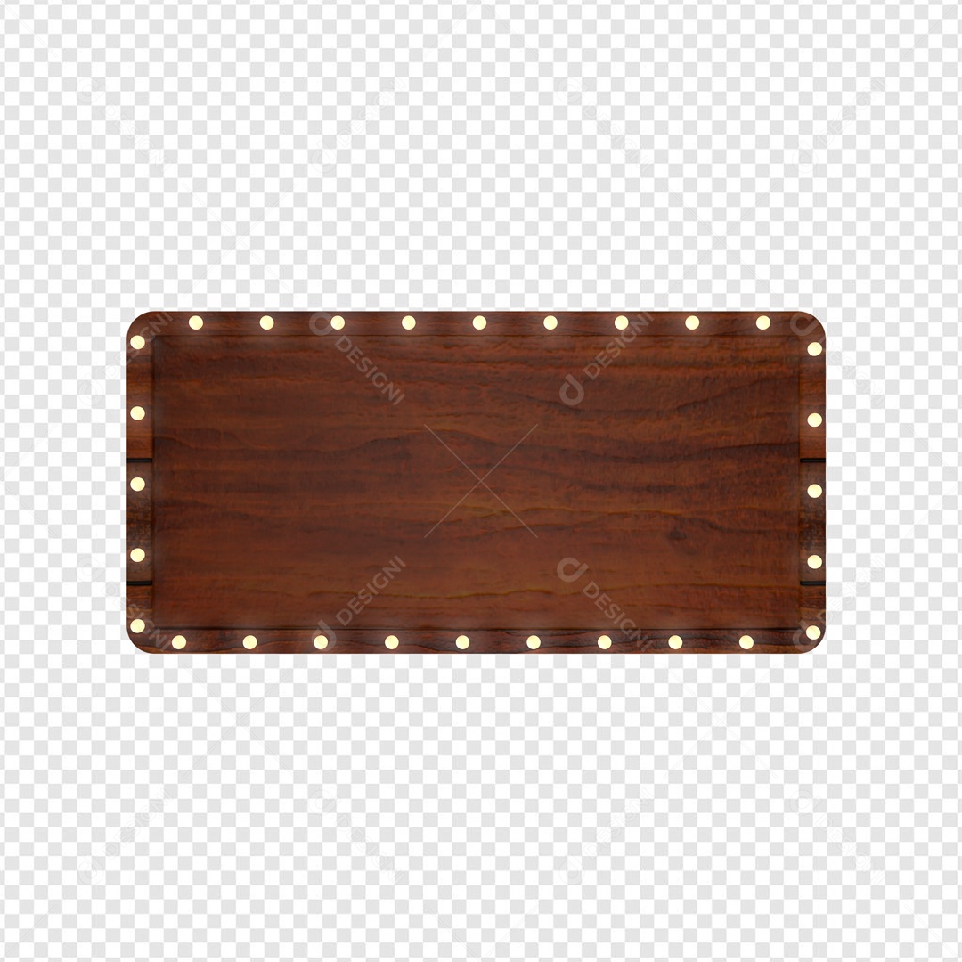 Placa de Madeira Elemento 3D Marron para Composição PSD