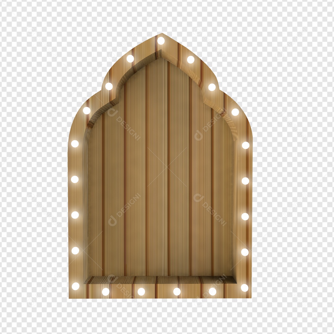 Tábua de Madeira e LED Elemento 3D para Composição PSD