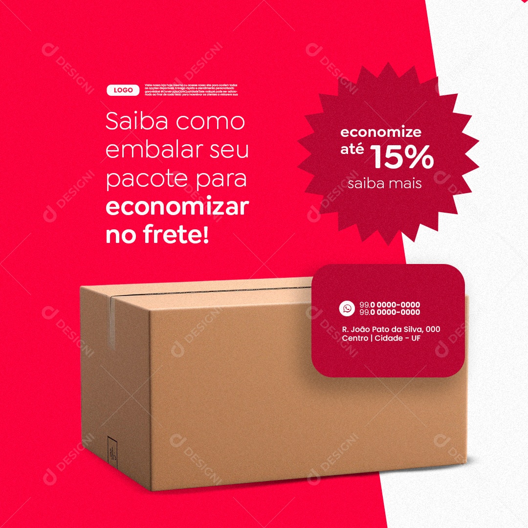 Entrega e Logística Saiba como Embalar seu Pacote Social Media PSD Editável