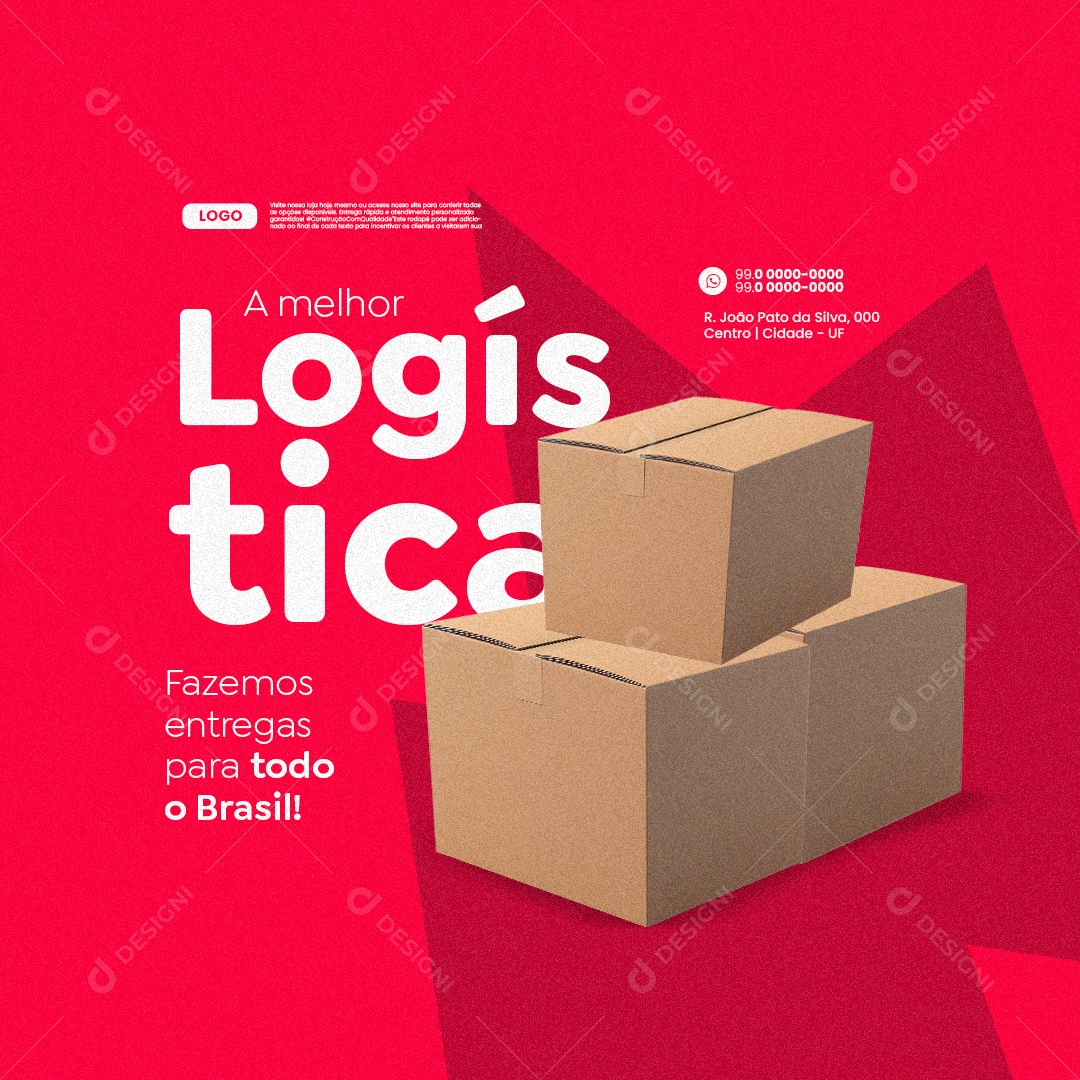 Entrega e Logística A Melhor Social Media PSD Editável