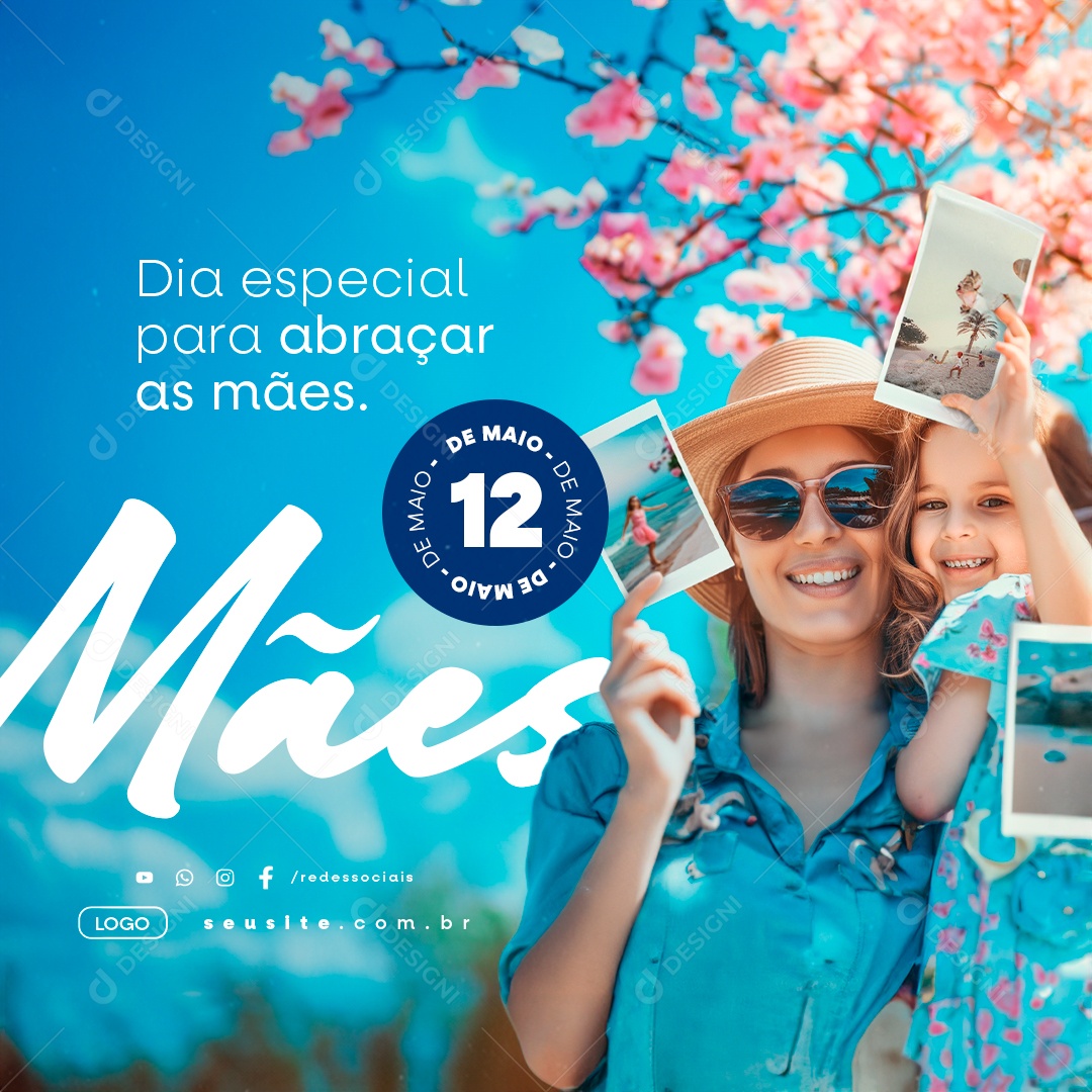 Dia Das Mães 12 de Maio Dia Especial para Abraçar as Mães Social Media PSD Editável