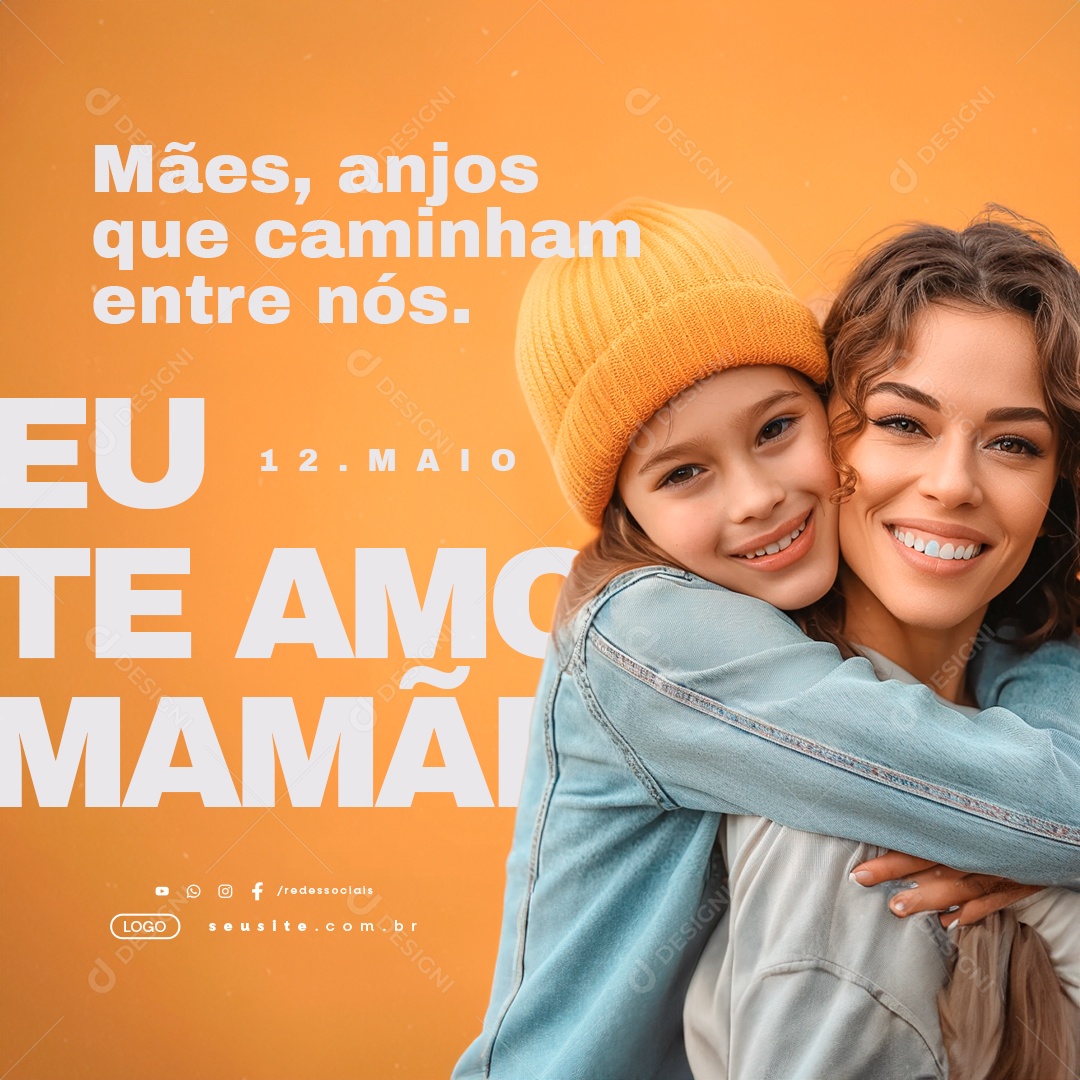 Dia Das Mães 12 de Maio Anjos que Caminham Entre Nós Social Media PSD Editável